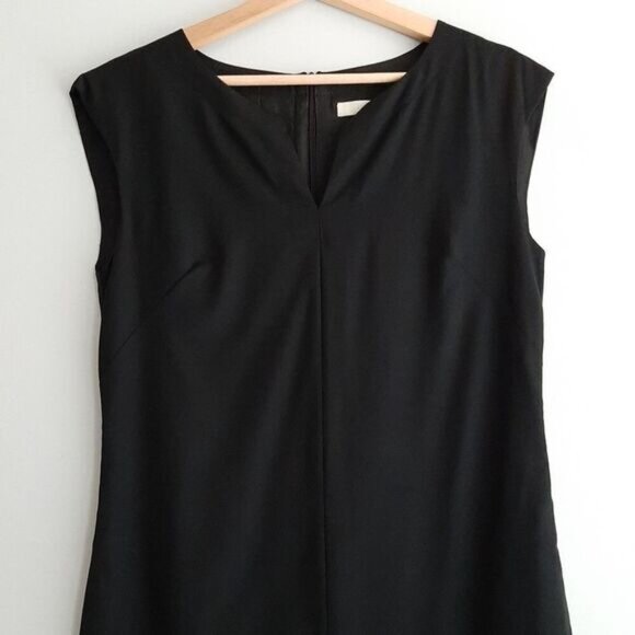 JOSEF | Classic Sleeveless Sheath Split Neck Mini Dress Black Sz S - Picture 3 of 12